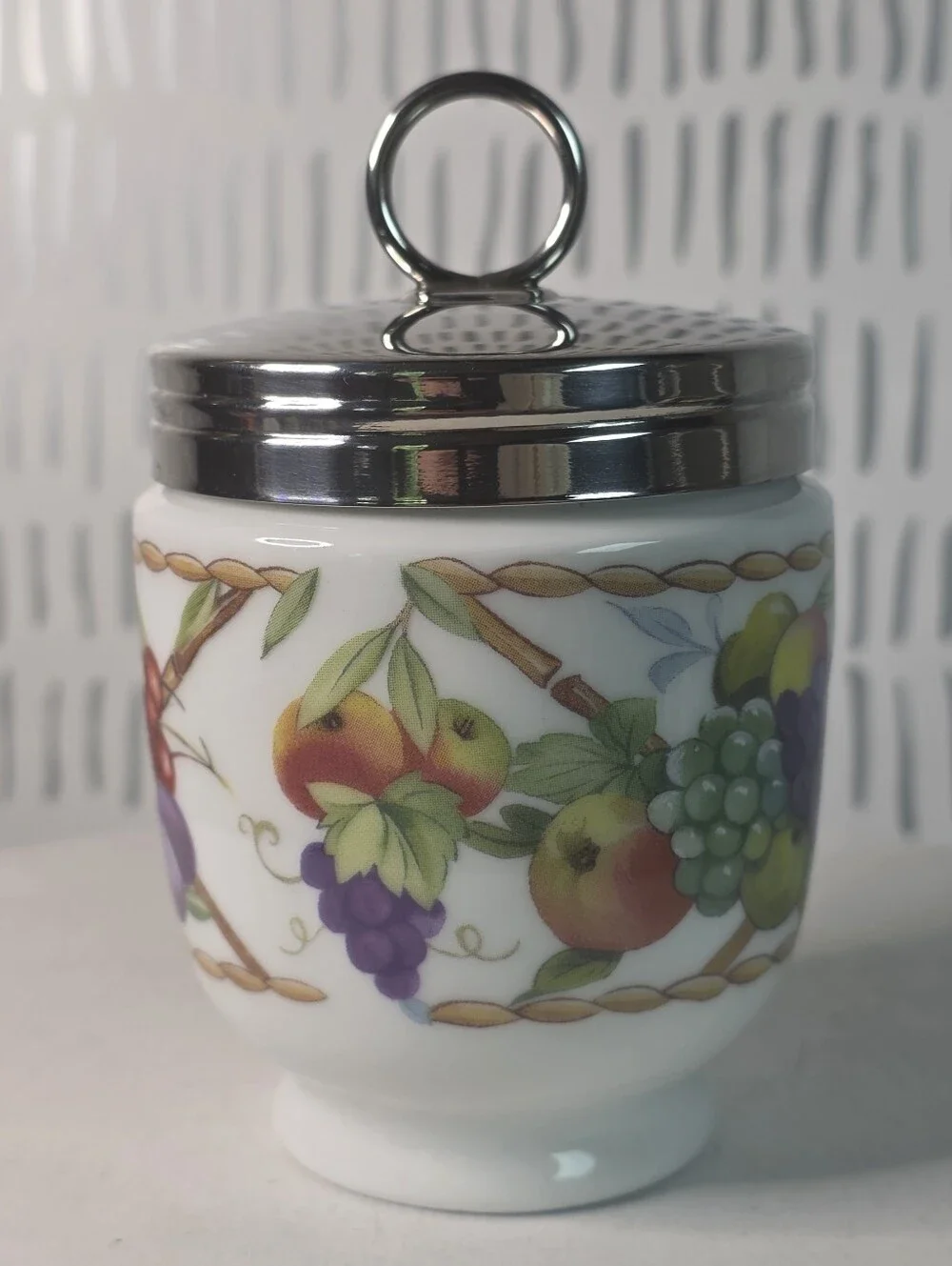 Royal Worcester Egg Coddler King Size Fruit Basket W/Original Box & Booklet